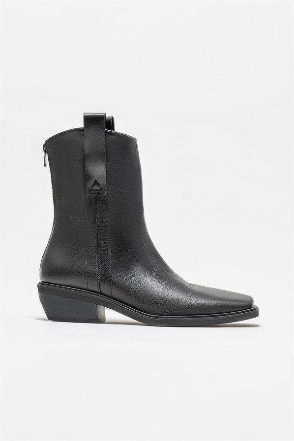 Siyah deri kadın bot, klasik stil için - Elle Shoes