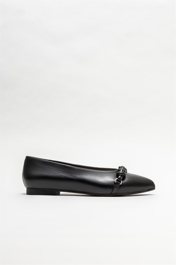 Siyah Deri Kadın Loafer