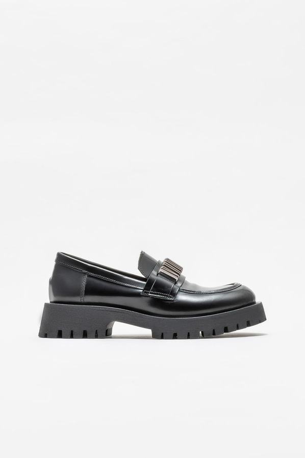 Siyah deri kadın loafer - Elle Shoes