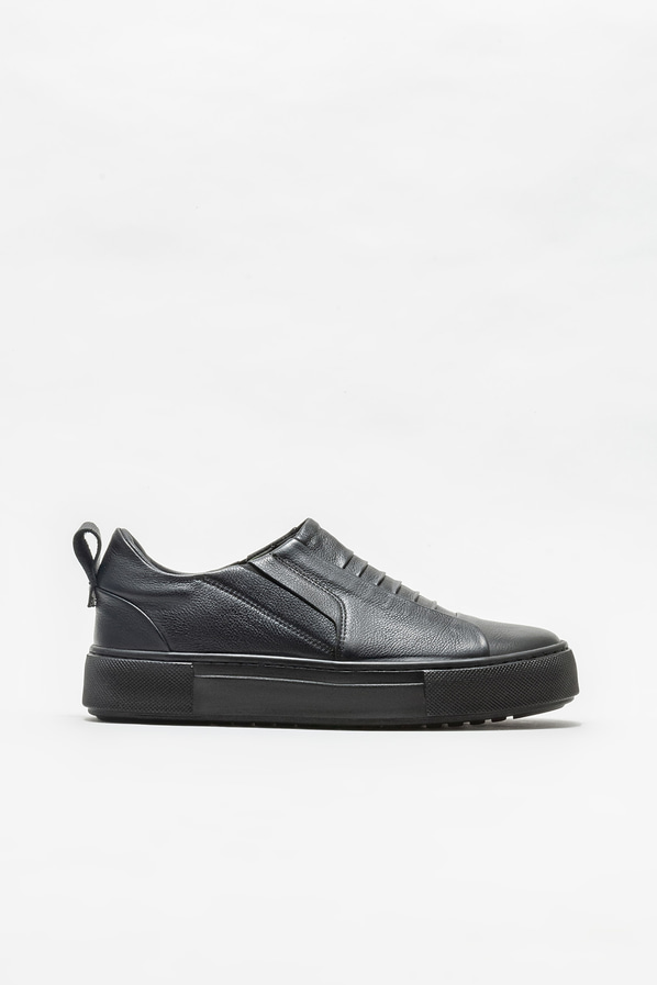 Siyah deri kadın sneaker - Elle Shoes