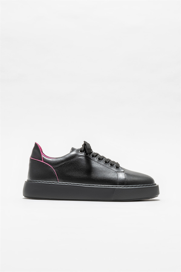Siyah deri kadın sneaker - Elle Shoes