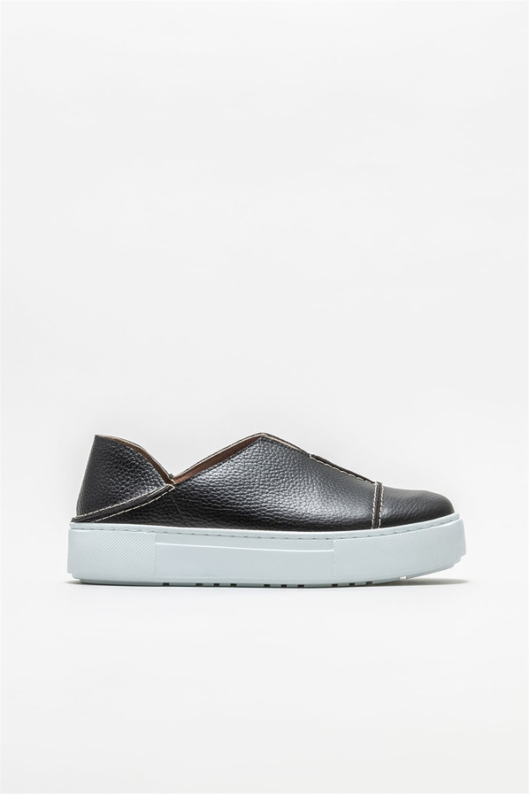 Siyah deri kadın spor ayakkabı - Elle Shoes