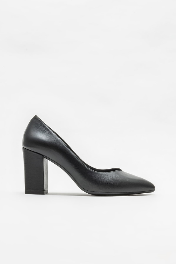 Siyah deri kadın stiletto - Elle Shoes