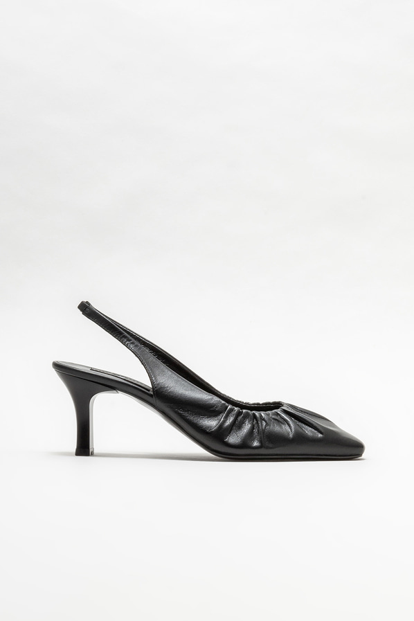 Siyah deri kadın stiletto - Elle Shoes
