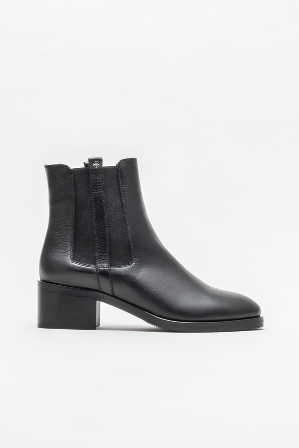 Siyah deri topuklu kadın bot - Elle Shoes
