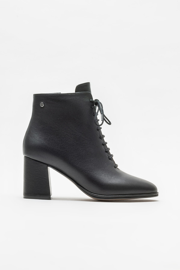 Siyah deri topuklu kadın bot - Elle Shoes