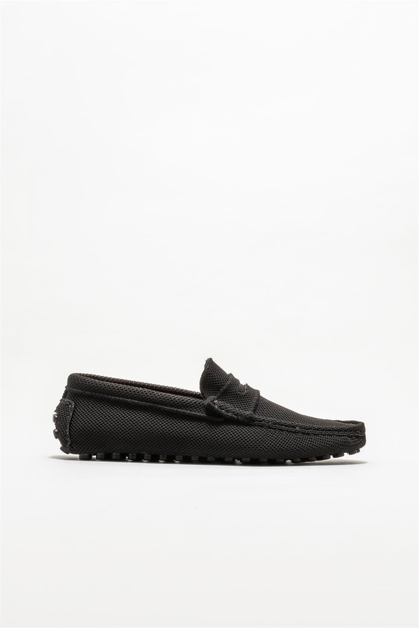 Siyah erkek loafer, günlük kullanım için - Elle Shoes