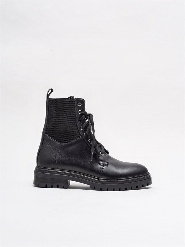 Siyah deri kadın bot - Elle Shoes
