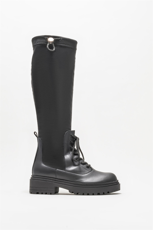 Siyah düz kadın çizme - Elle Shoes