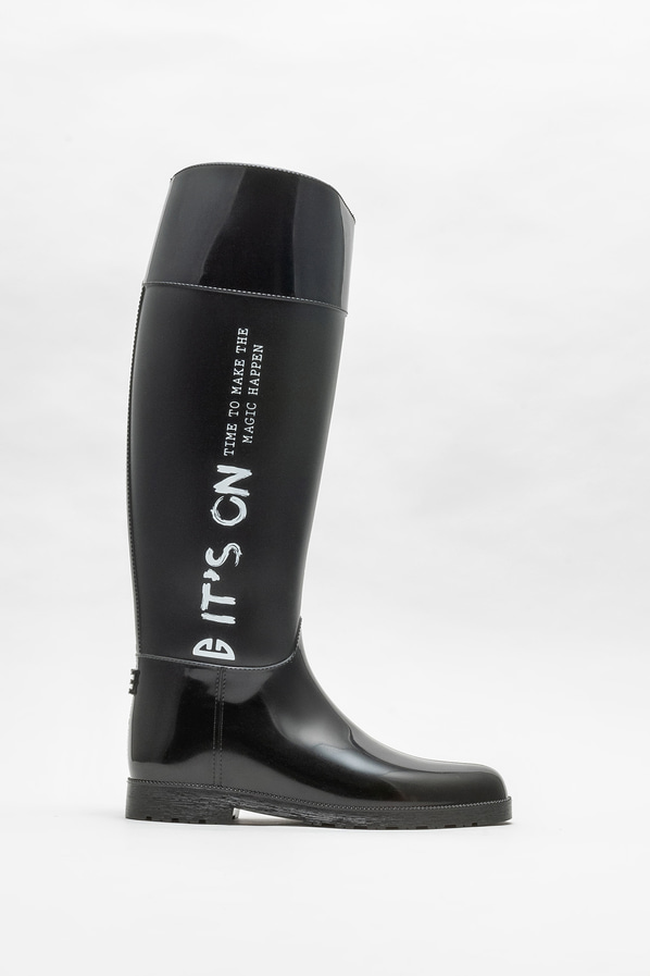 Siyah düz kadın çizme - Elle Shoes