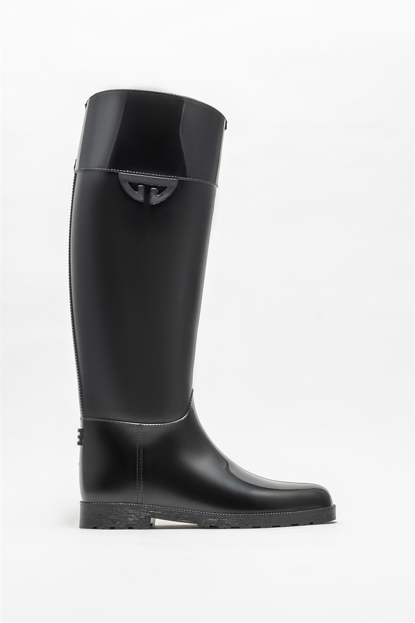 Siyah düz kadın çizme - Elle Shoes