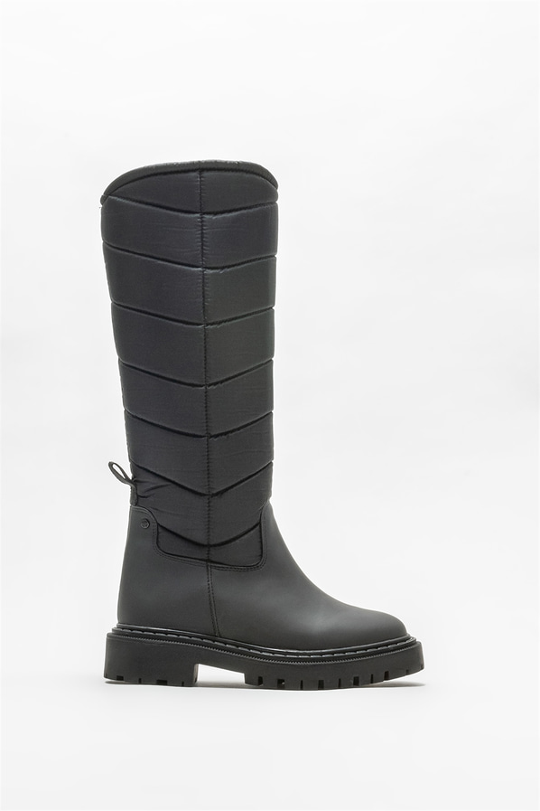 Siyah düz kadın çizme - Elle Shoes