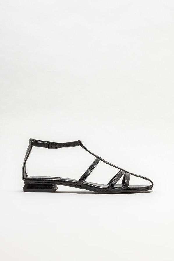 Siyah düz kadın sandalet - Elle Shoes