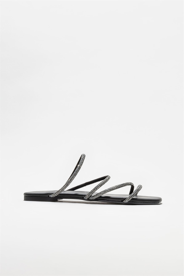 Siyah düz kadın terlik - Elle Shoes
