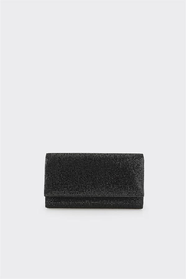 Siyah zincir detaylı kadın el çantası - Elle Shoes