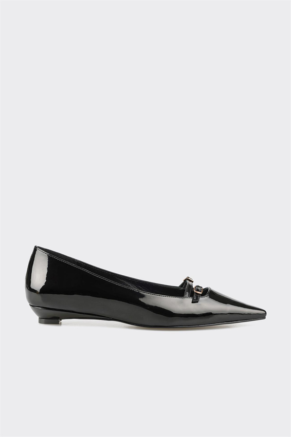 Siyah kadın düz ayakkabı, günlük kullanım için - Elle Shoes