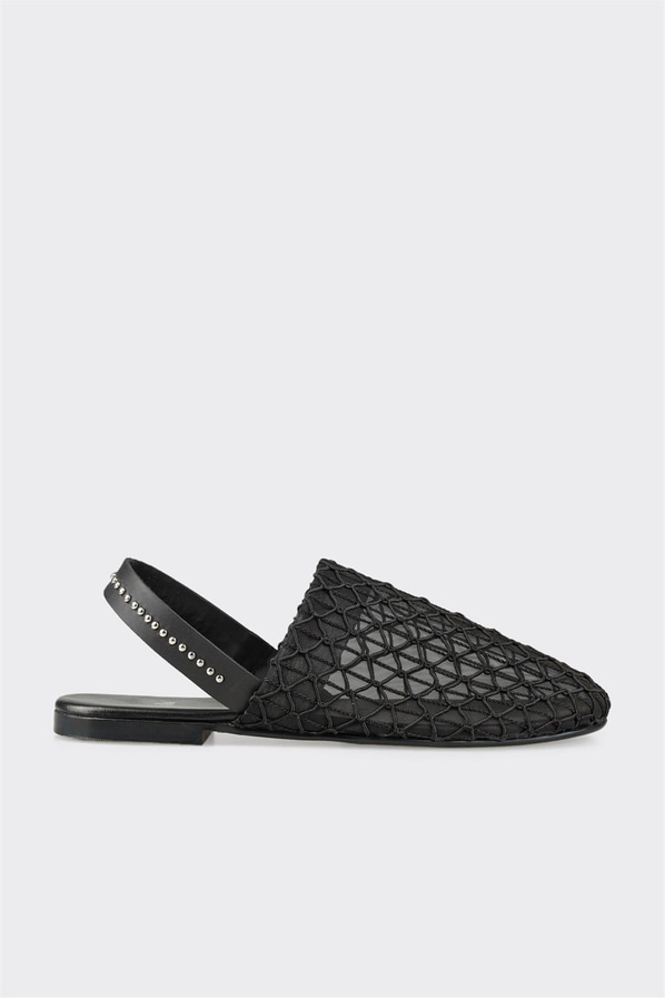 Siyah kadın düz sandalet, günlük kullanım için - Elle Shoes