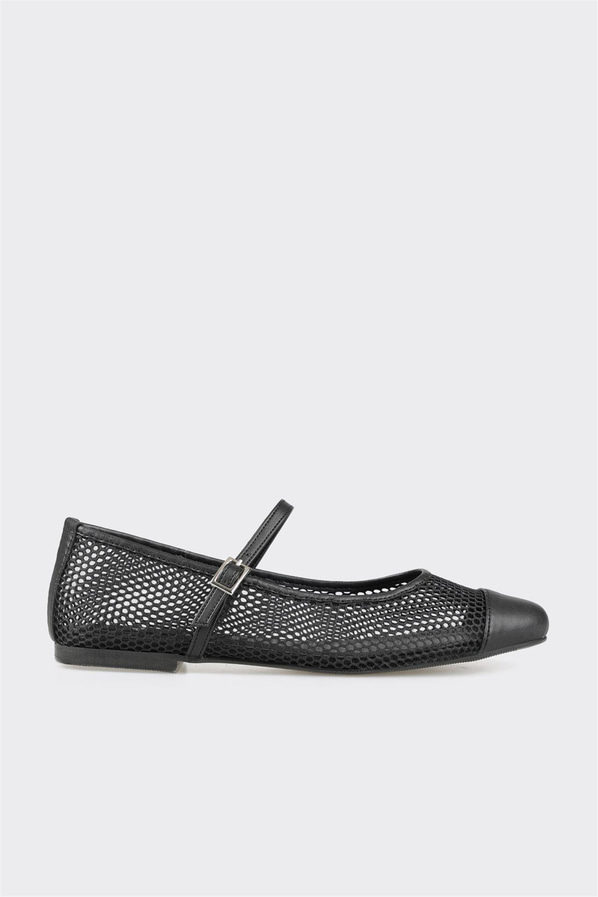 Siyah kadın babet, günlük kullanım için - Elle Shoes