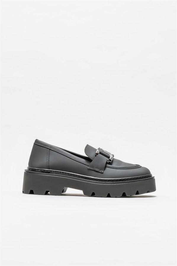 Siyah kadın loafer, günlük kullanım için - Elle Shoes