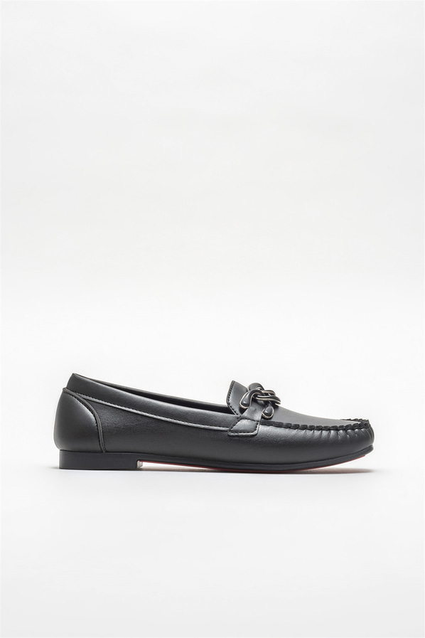 Siyah kadın loafer - Elle Shoes