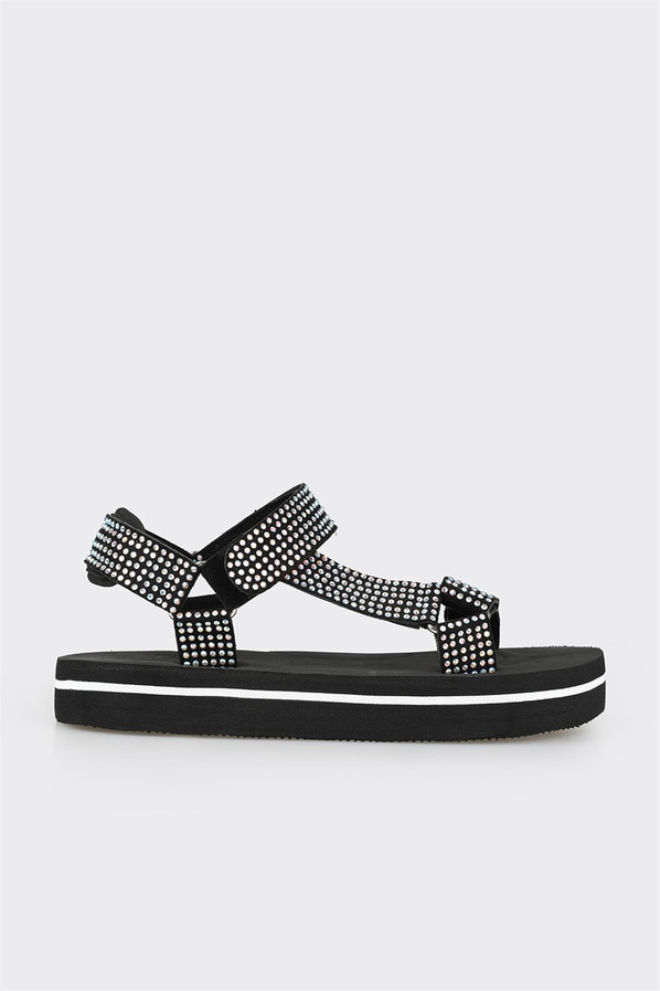 Siyah kadın sandalet - Elle Shoes