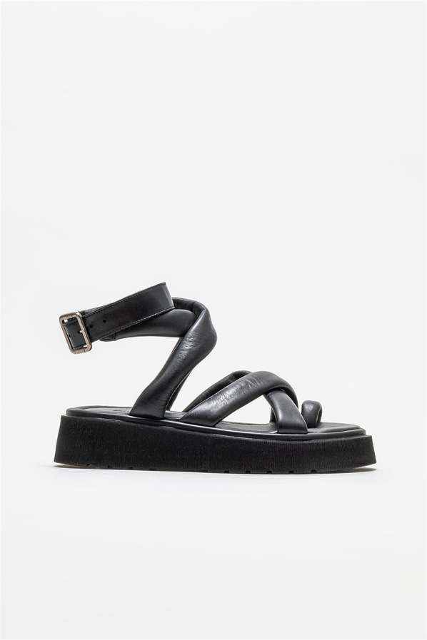 Siyah kadın sandalet - Elle Shoes