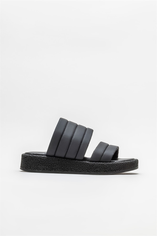 Siyah kadın düz terlik - Elle Shoes