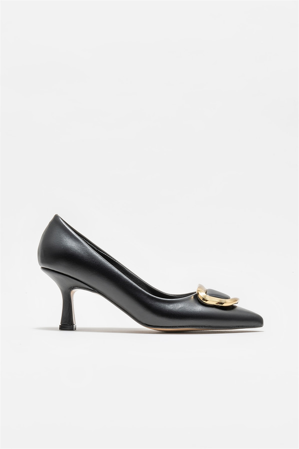 Siyah topuklu kadın stiletto - Elle Shoes