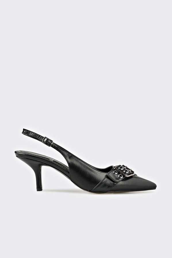 Siyah topuklu kadın ayakkabı - Elle Shoes