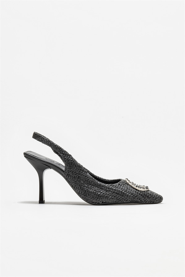 Siyah topuklu kadın ayakkabı - Elle Shoes