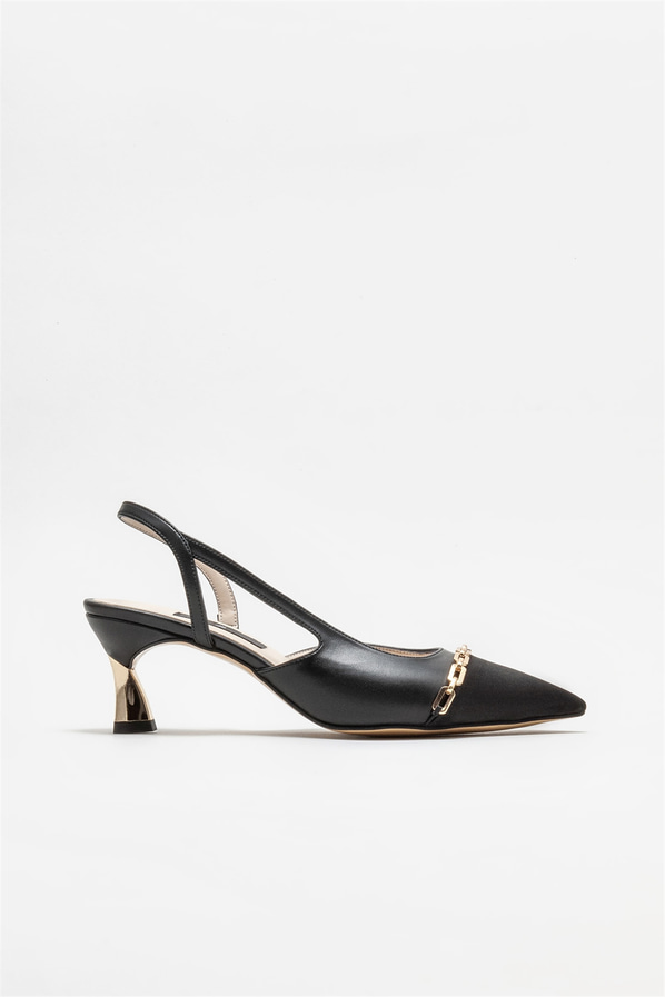 Siyah topuklu kadın ayakkabı - Elle Shoes