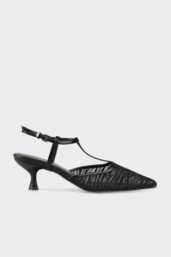 Siyah topuklu kadın ayakkabı - Elle Shoes