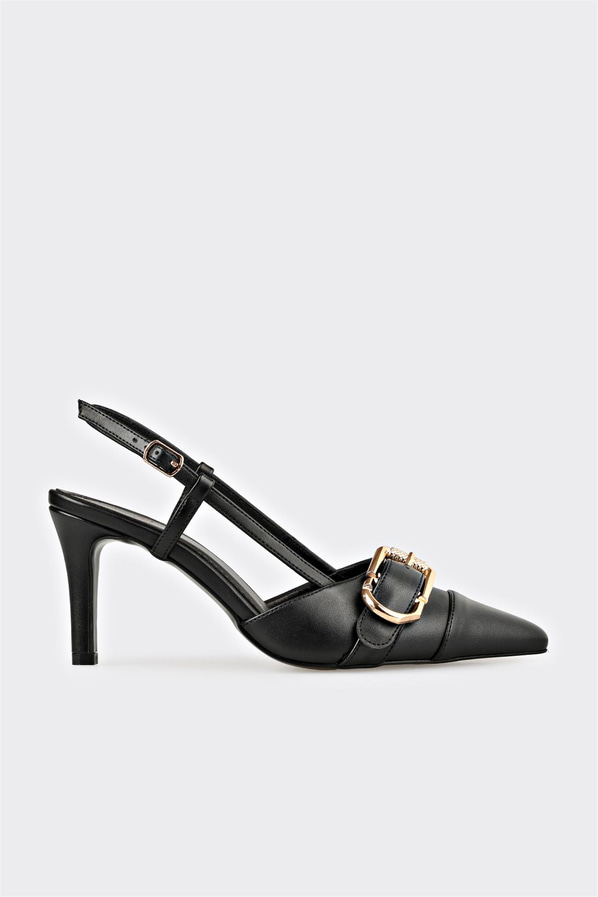 Siyah topuklu kadın ayakkabı - Elle Shoes