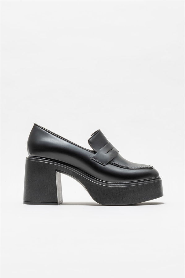 Siyah topuklu kadın ayakkabı - Elle Shoes