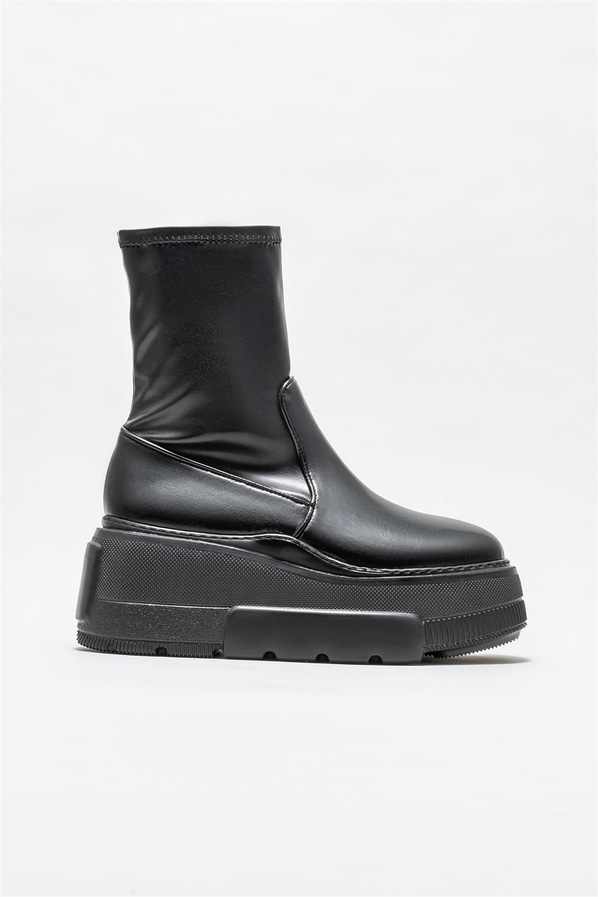 Siyah topuklu kadın bot - Elle Shoes