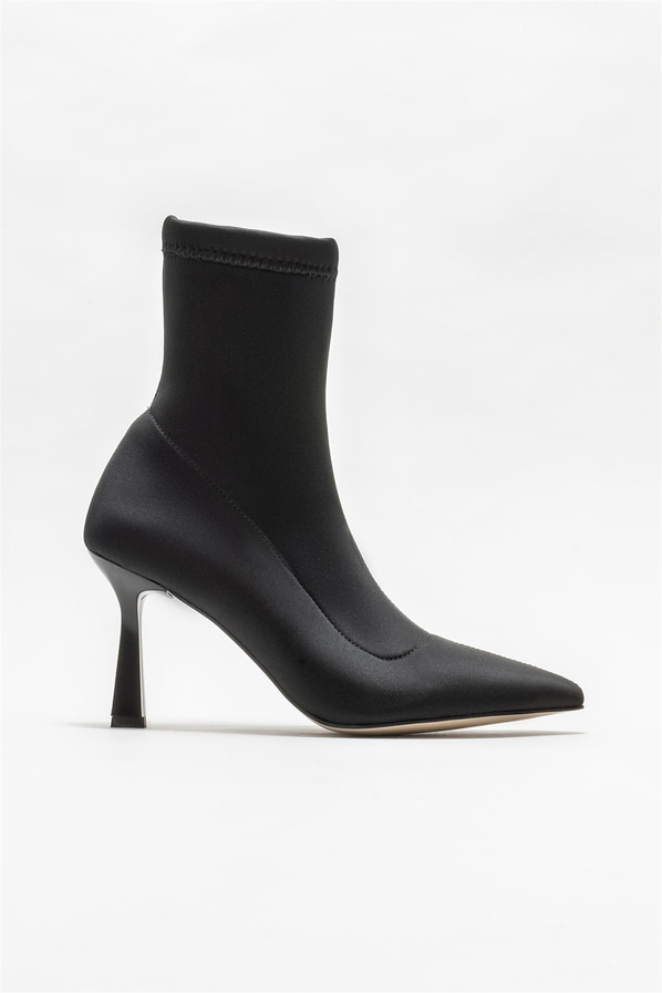 Siyah topuklu kadın bot - Elle Shoes