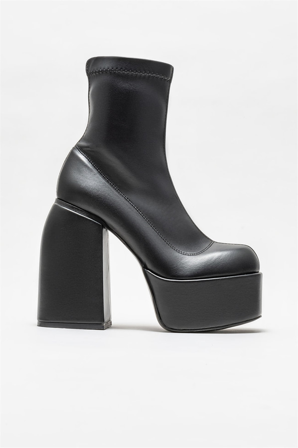 Siyah topuklu kadın bot - Elle Shoes