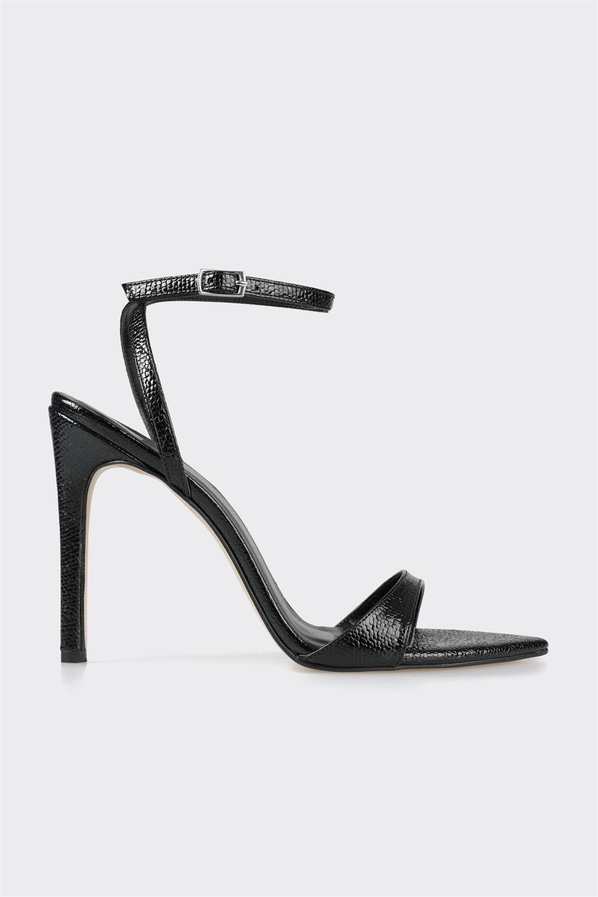 Siyah topuklu kadın sandalet - Elle Shoes