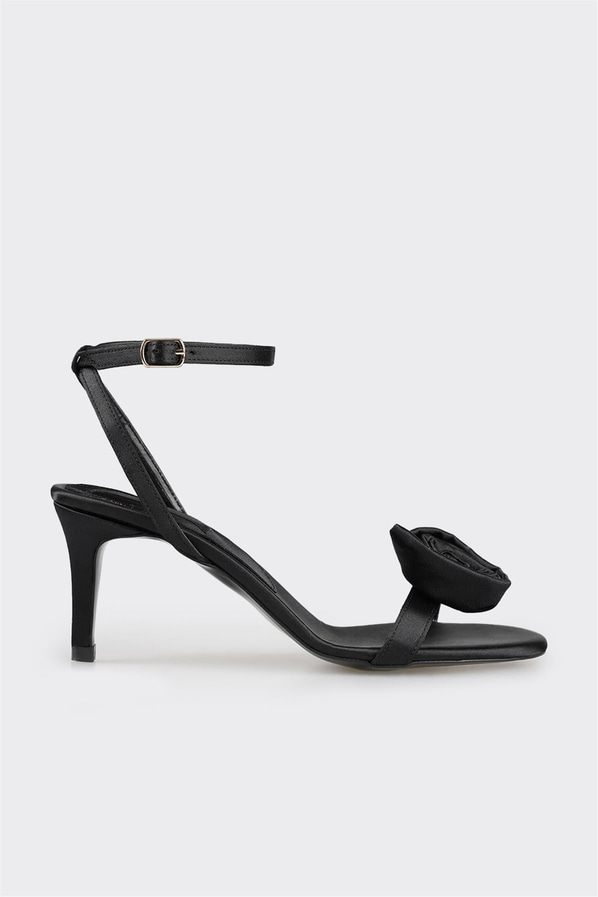 Siyah topuklu kadın sandalet - Elle Shoes