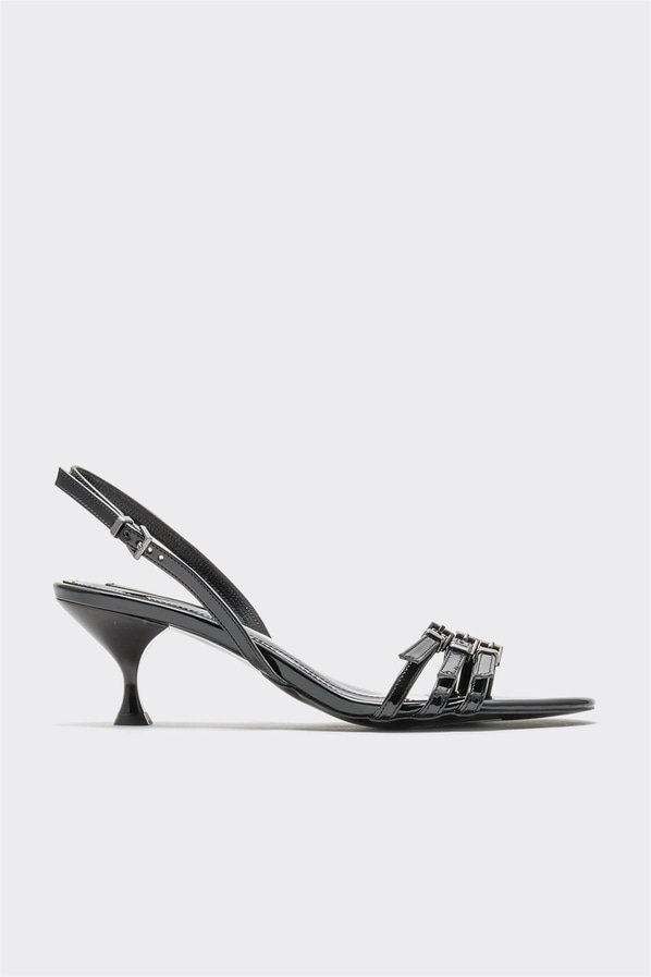 Siyah topuklu kadın sandalet - Elle Shoes