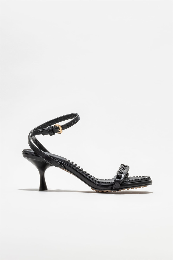 Siyah topuklu kadın sandalet - Elle Shoes