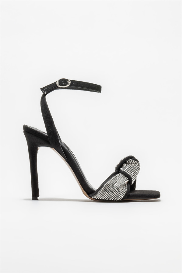 Siyah topuklu kadın sandalet - Elle Shoes