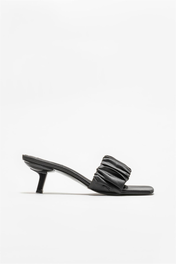 Siyah topuklu kadın terlik - Elle Shoes