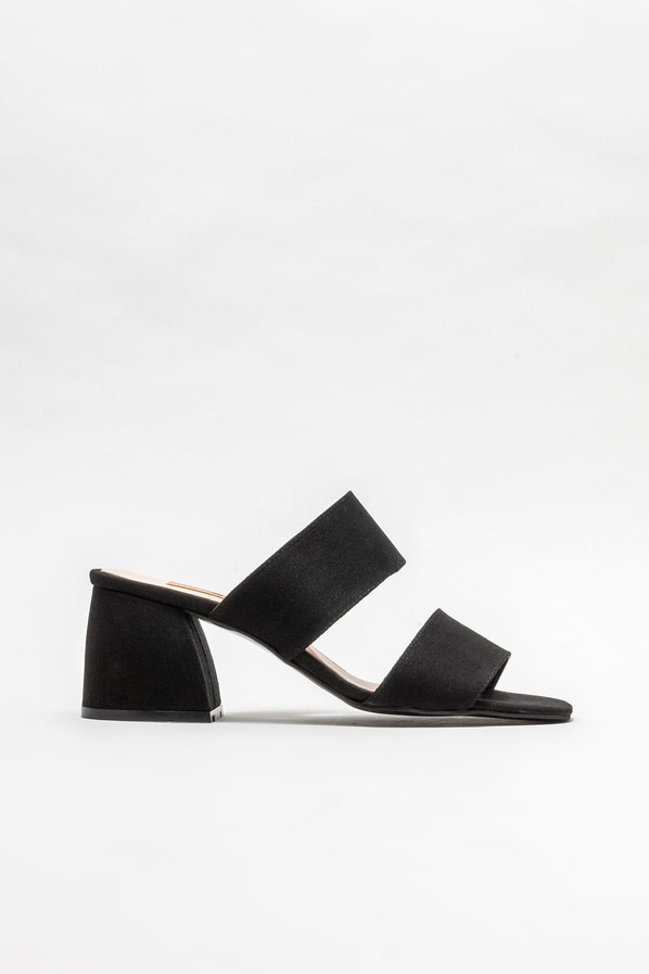 Siyah topuklu kadın terlik - Elle Shoes