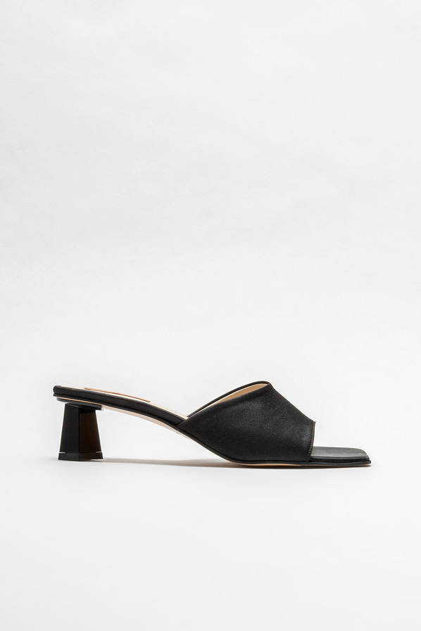 Siyah topuklu kadın terlik - Elle Shoes