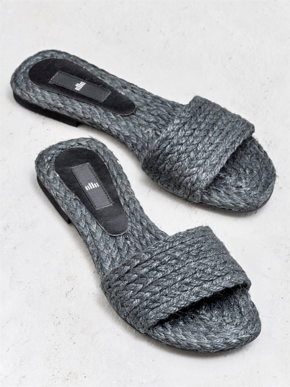 Siyah kadın düz terlik - Elle Shoes