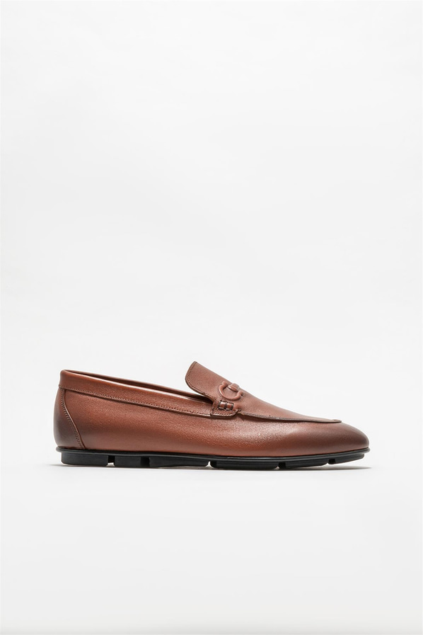 Taba deri erkek loafer - Elle Shoes