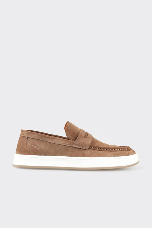 Taba deri erkek loafer - Elle Shoes