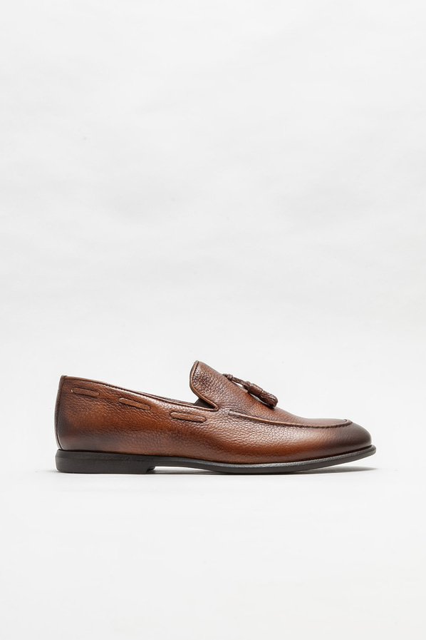 Taba deri erkek loafer - Elle Shoes