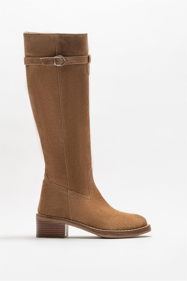 Taba deri kadın çizme - Elle Shoes